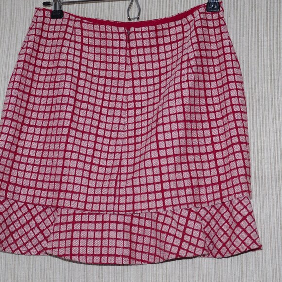 PROSE & POETRY CHECKED red RUFFLED mini SKIRT Size:S - Picture 3 of 3